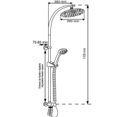 Colonne doccia Ovalys in ottone cromato, altezza 93 cm