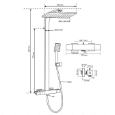 Colonna doccia Palermo Comfort miscelatore termostatico in ottone con sicurezza a 38°