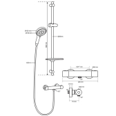 Colonna doccia rimini Comfort, miscelatore termostatico in ottone