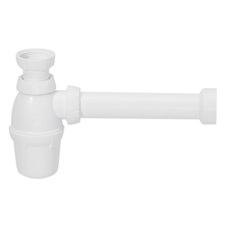 Sifone con tubo di uscita murale e borchia