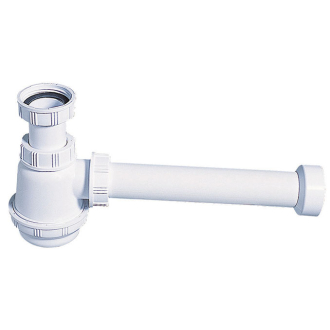 Sifone con tubo di uscita murale e borchia