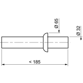 Canotto con rosone in ottone cromato Ø 32 mm