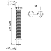 Raccordi estensibili Ø 32 mm per lavabo