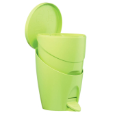 Coordinate per spazzola, pattumiera e porta rotolo di colore verde anice