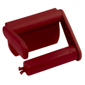 Coordinate per spazzola, pattumiera e porta rotolo di colore rosso ciliegia