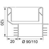 Guarnizioni WC, L130mm-eccentrica-a-labbro-2cm