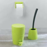 Coordinate per spazzola, pattumiera e porta rotolo di colore verde anice