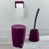 Coordinate per spazzola, pattumiera e porta rotolo di colore viola